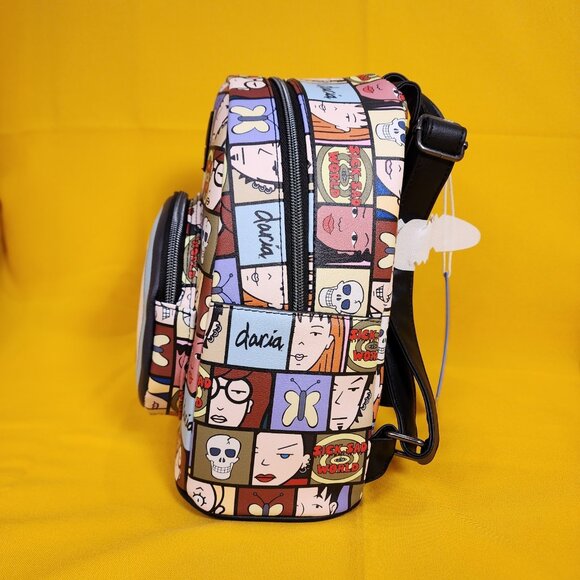 Loungefly Daria Grid Skull MTV Soft Tag 90s Cartoon Mini Backpack NEW - Picture 6 of 10